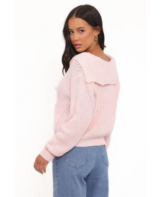 Women's Amelia Oversize Collar Button Cardigan