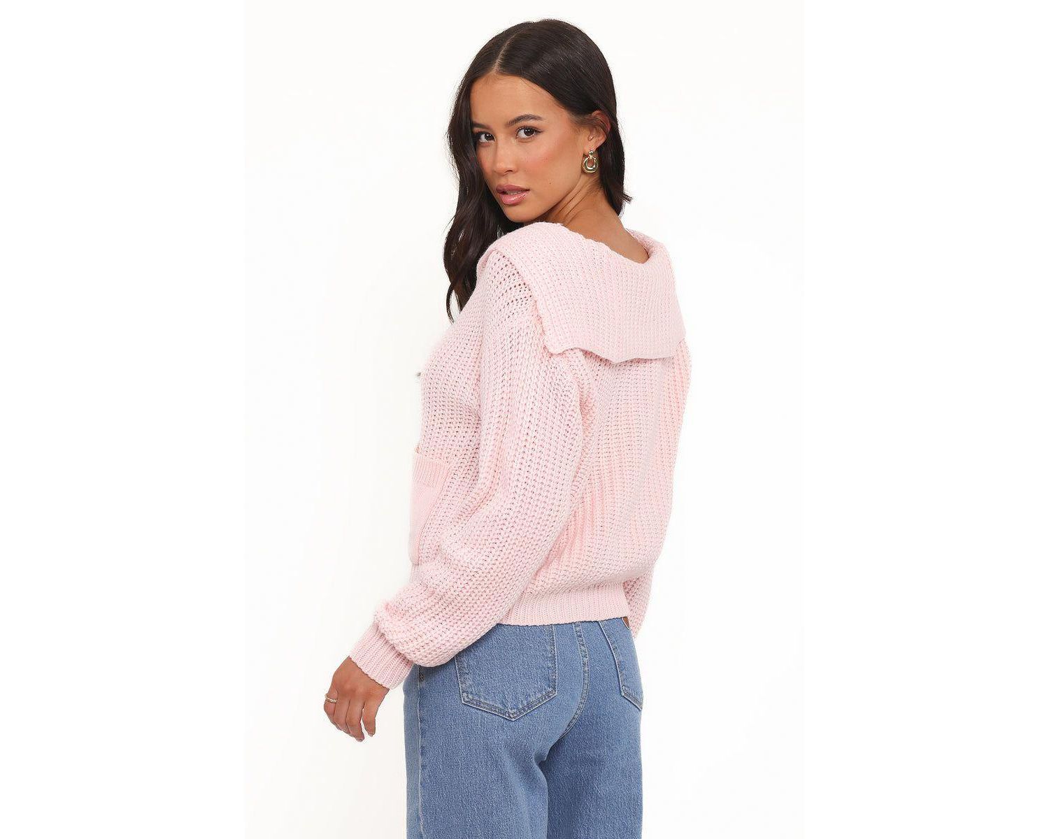 Women's Amelia Oversize Collar Button Cardigan