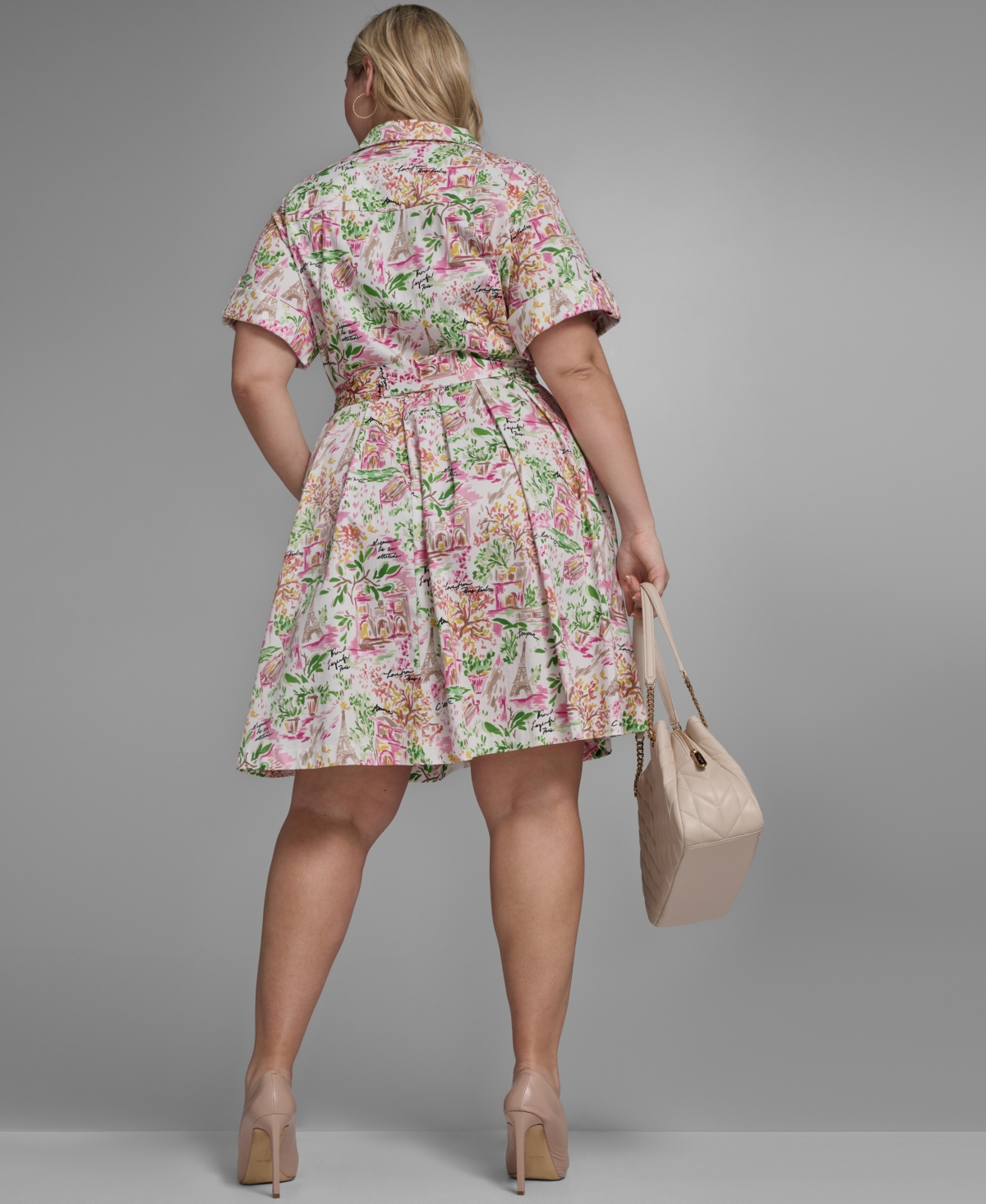 Karl Lagerfeld Paris Plus Printed Collared Dress