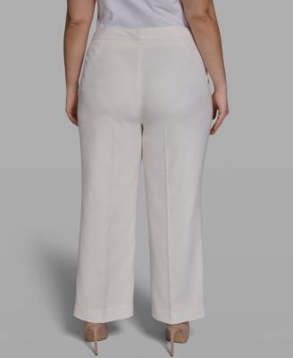 Plus Size Placed Floral Wide-Leg Pants