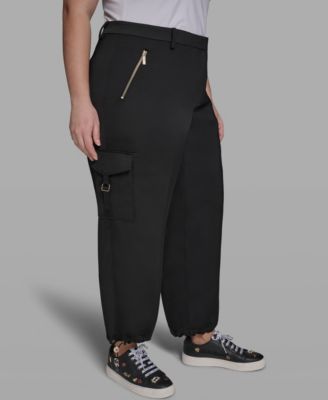 KARL LAGERFELD PARIS Plus Size Bungee Cargo Pants