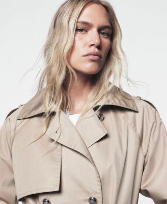 Women’s Long Double-Breasted Belted Trench Coat
