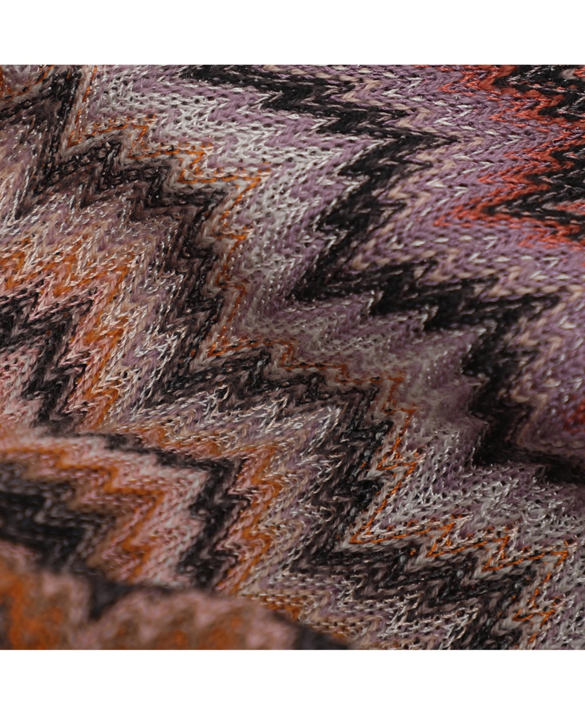 Pre-Owned Missoni Women's Multicolor Zig Zag Print Rib Knit Long Sleeve V Neck Midi Dress