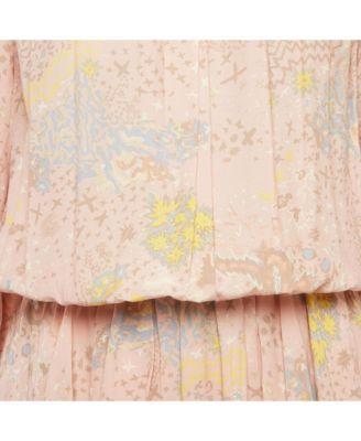 Womens Rooka Print Silk Blend Glam Rock Mini Dress