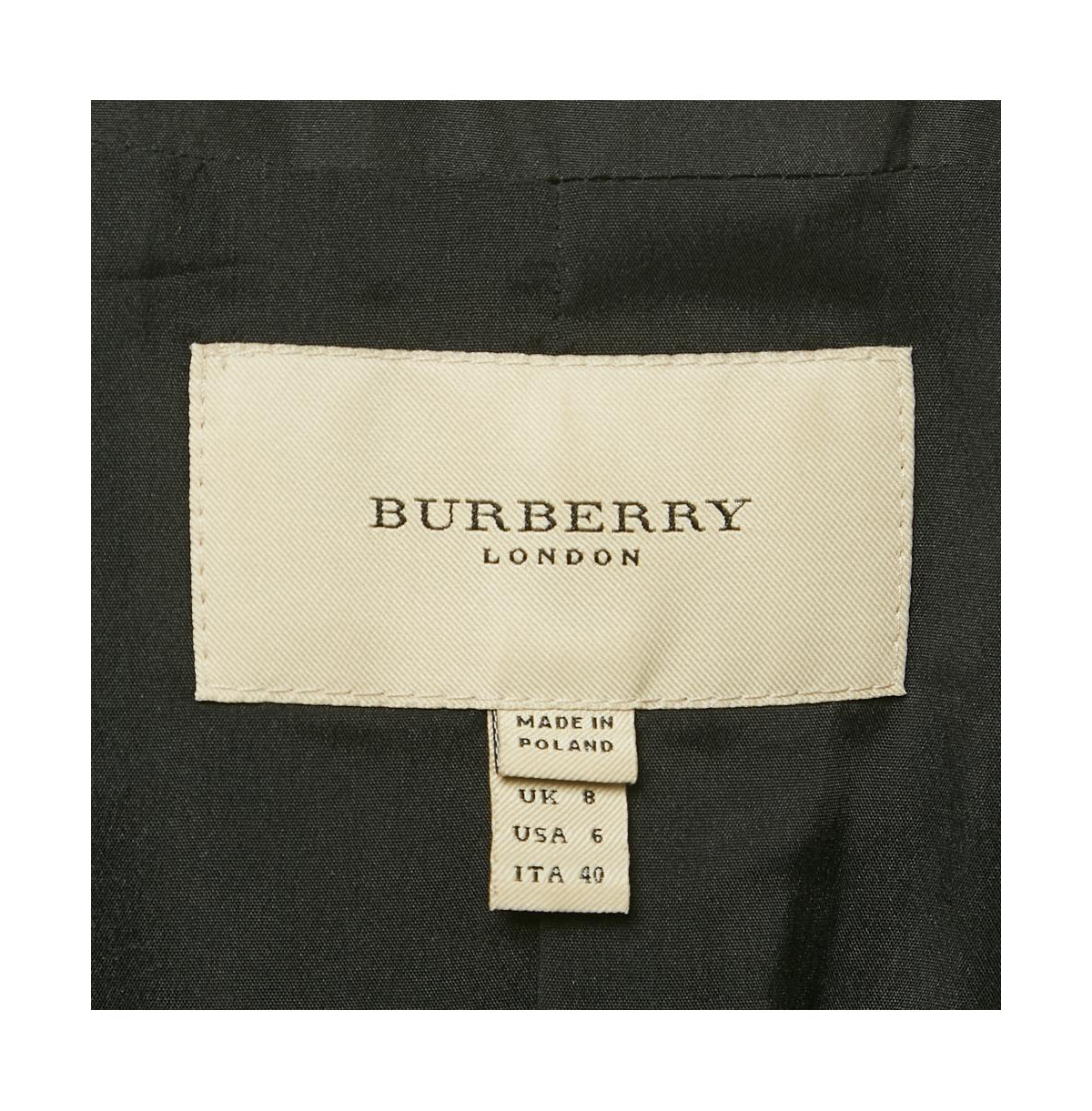 Pre-Owned Burberry Women's London Black Crepe Double Breasted Short Dress
