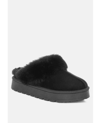 Women's Portho Faux Fur Slip Flat