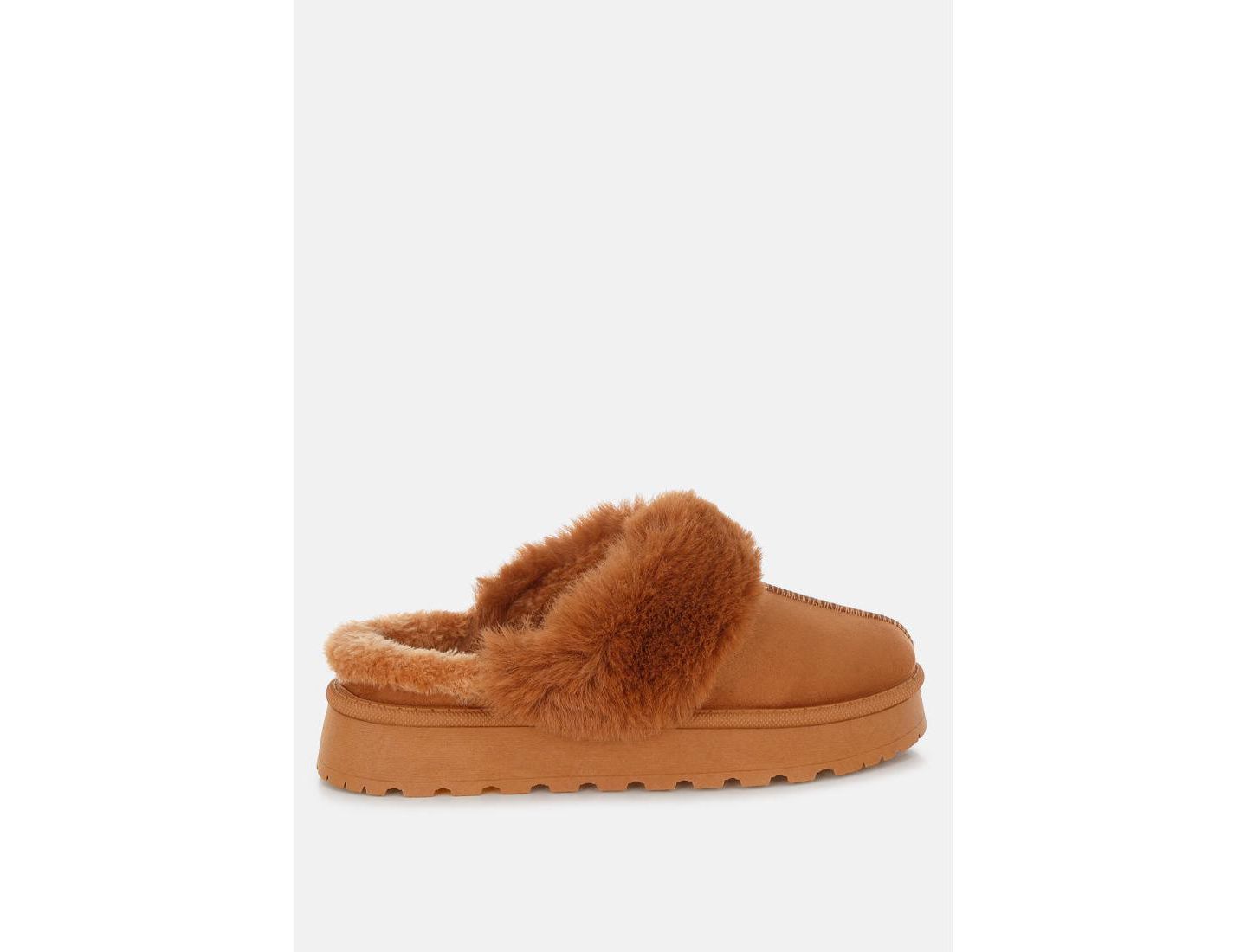 Женские балетки London Rag Portho Faux Fur Slip Flat, цвет: Бежевый / Хаки — фото 2