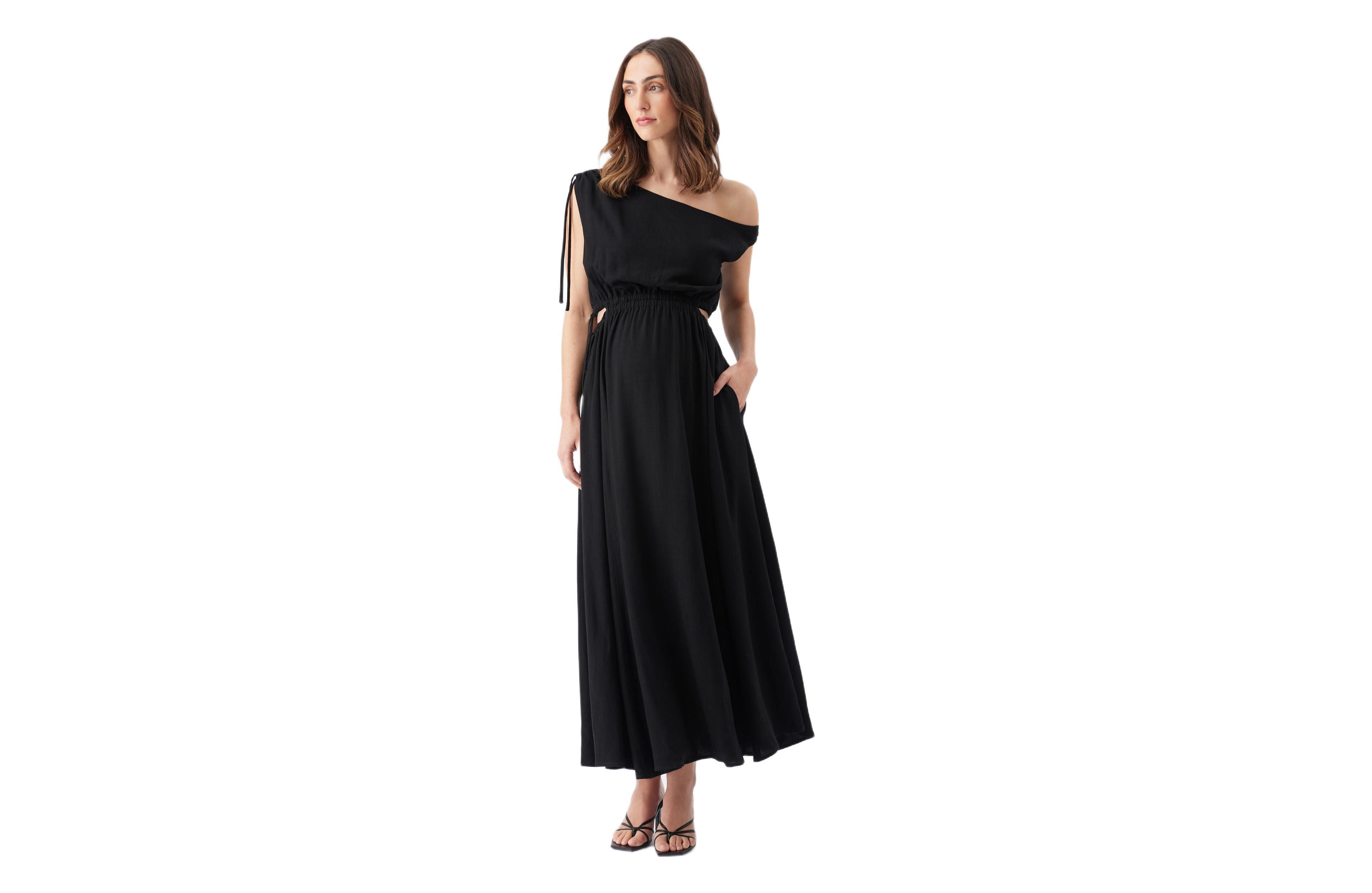 Ripe Maternity Presley Off Shoulder Dress Black
