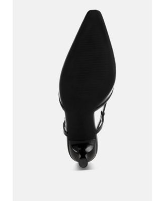 Womens LUXTON Slingback Pin Buckle Kitten Heels