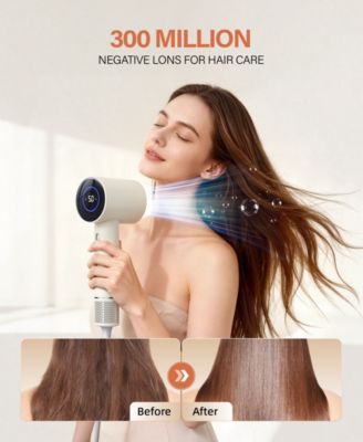 High-Speed Low Noise Hair Dryer with 300 Million Negative Ions & Fast-Drying LCD Display