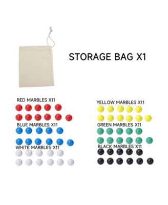 11.5" Wood Chinese Checkers Board Game Set with 66 Colorful Wooden Marbles, Classic Board Game