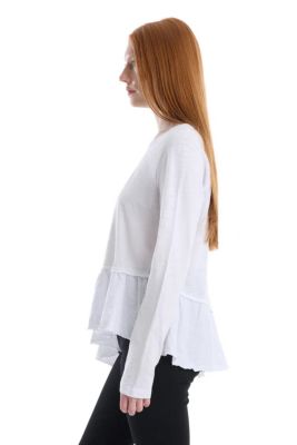 Women's Raglan Long Sleeve Asymmetric Peplum