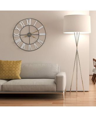 24 Inch Roman Numeral Wall Clock for Living Room, Kitchen, Bedrom Home Decor