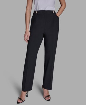 Women's Pleated Mid Rise Wide-Leg Pants