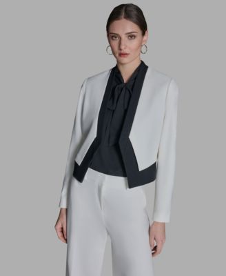 Women's Stand-Up Collar Open-Front Blazer