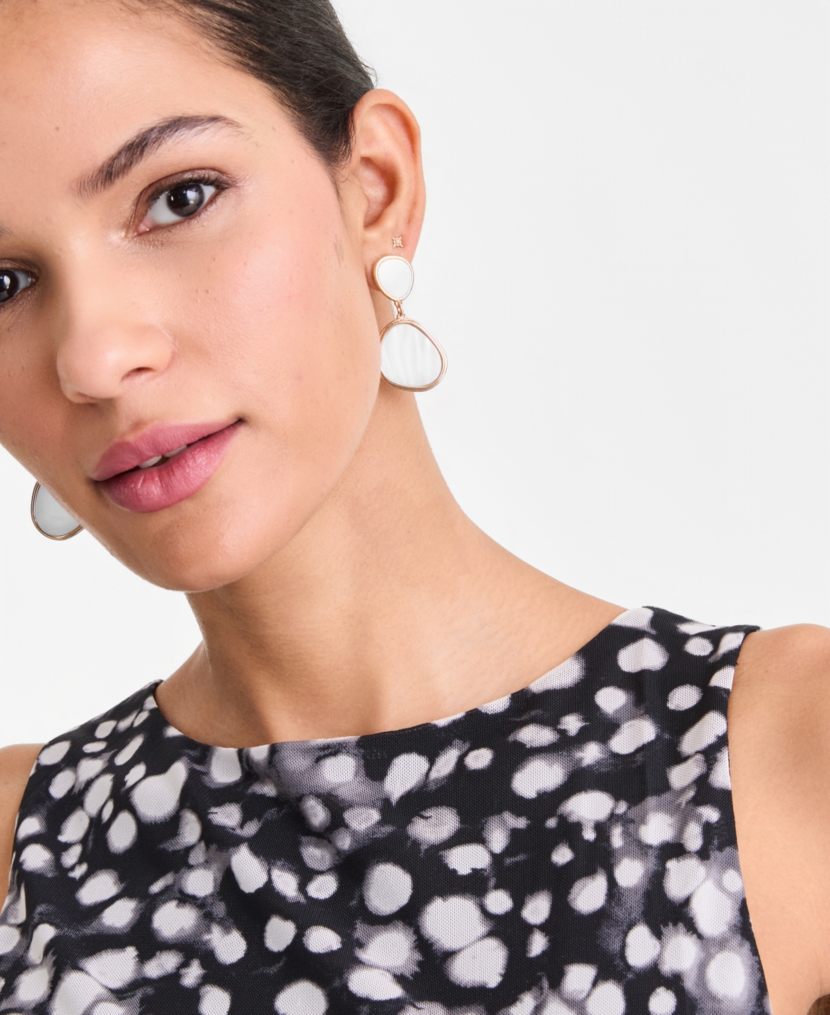 I.n.c. International Concepts Textured Shell Double Drop Earrings, Macy's Exclusive