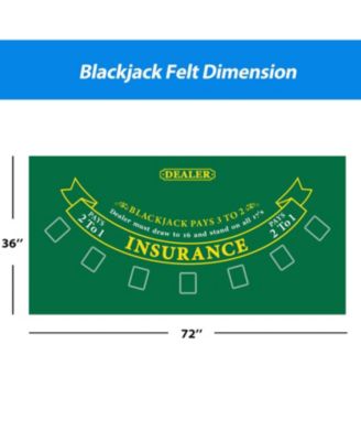 Texas Hold'em Poker Layout Felt with Instructions, Las Vegas Style Poker Game Tabletop Mat