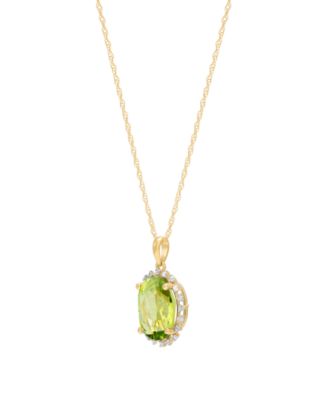 Citrine (2-1/5 ct. t.w.) & Diamond Accent Pendant Necklace in 10k Yellow Gold (Also Available in Multi-Stones)