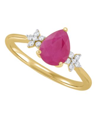 Ruby (1-1/3 ct. t.w.) & Diamond (1-1/10 ct. t.w.) Ring in 10k Yellow Gold (Also Available in Emerald, Sapphire)