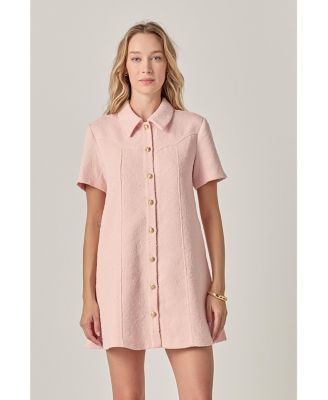 Women's Textured Shirt Mini Dress