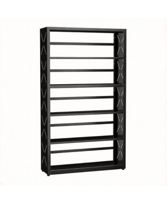 5-Tier Metal Bookcase with Adjustable Shelves for Living Room, Study, Kitchen