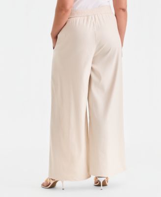 Plus Size Pull-On Wide-Leg Pants