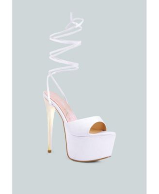 Womens Passion Fruit Dramatic Platform Lace-Up Heel Sandals