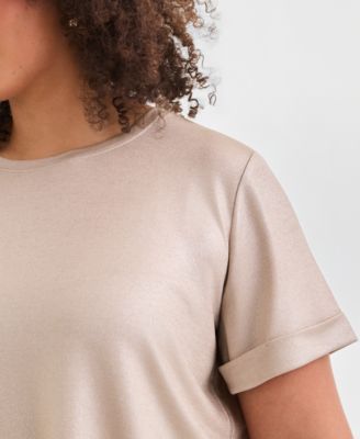 Plus Size Metallic Foiled T-Shirt