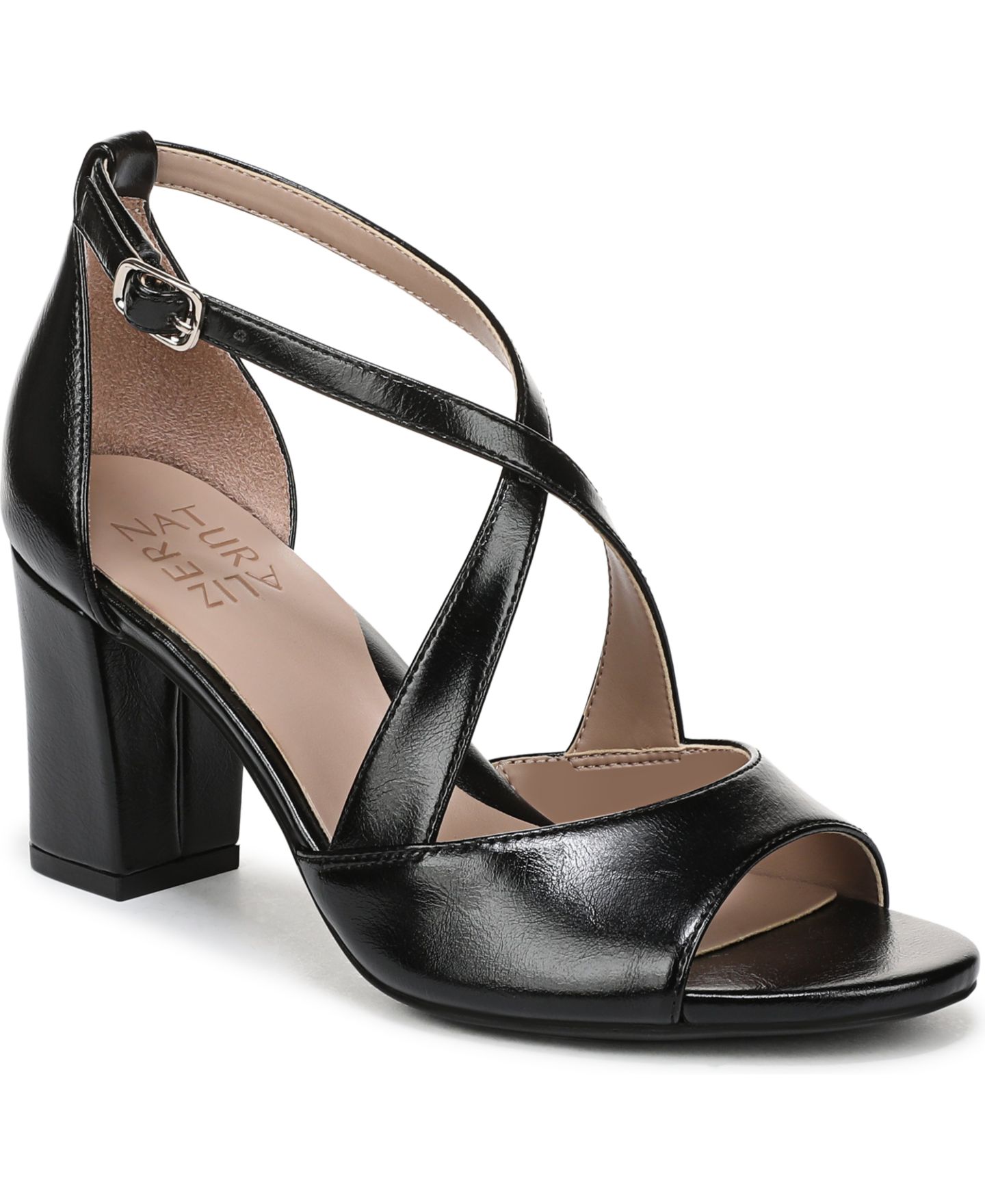 Женские сандалии Naturalizer Hollis Strappy Dress Sandals, цвет: Чёрная искусственная кожа — фото 1