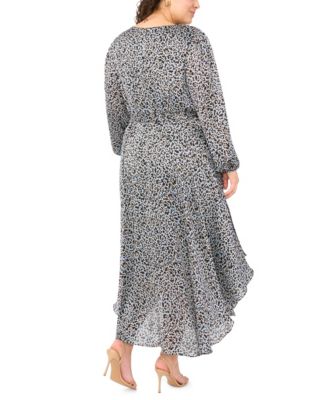 Plus Size Flutter Sleeve V-Neck Maxi Dress