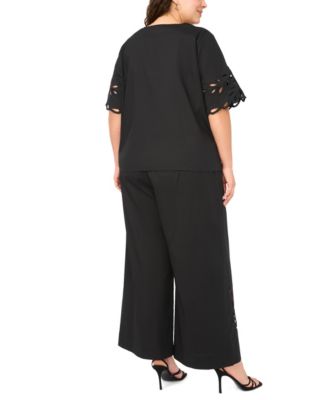 Plus Size Embroidered V-Neck Top