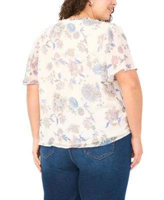 Plus Size V-Neck Princess Sleeve Top