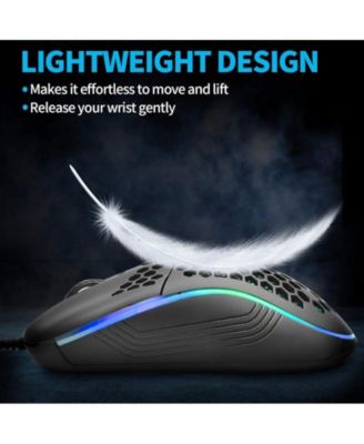 Honeycomb Wired Gaming Mouse - 7200 Adjustable DPI, Ergonomic Lightweight Honeycomb Design for PC/Mac Gamers | Perfect for Competitive Gaming
