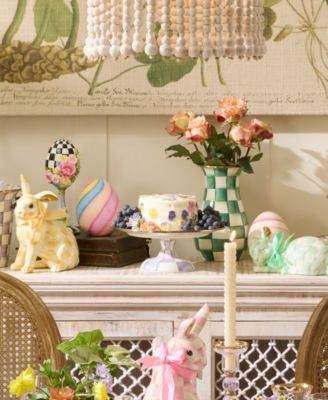 Violet Check Small Pedestal Platter