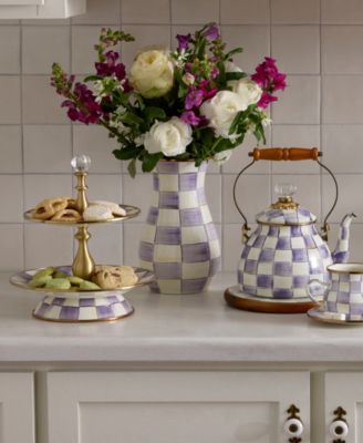 Violet Check Handmade Tall Vase