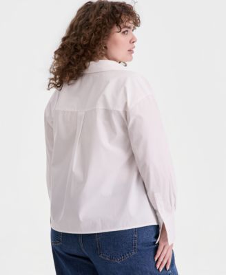 Trendy Plus Size Button-Front Shirt