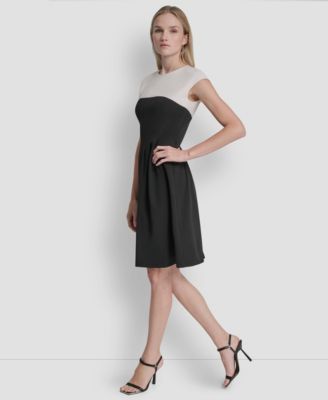 Petite Colorblock Jewel Neck Dress