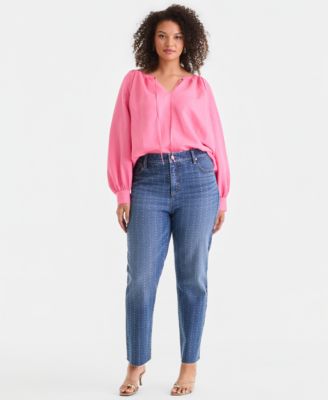 Plus Size Bubble-Sleeve Top