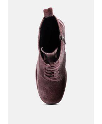 ASHCAN Womens High Platform Velvet Ankle Boots