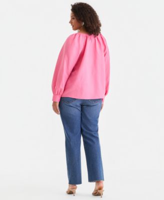Plus Size Bubble-Sleeve Top
