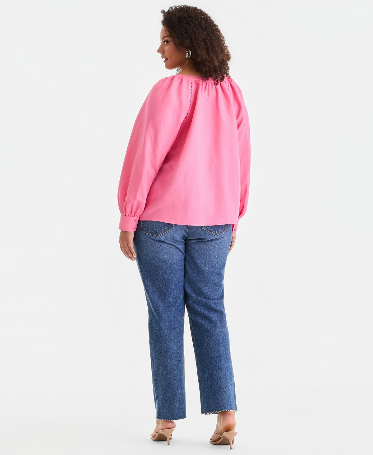 I.N.C. International Concepts Plus Size High-Rise Embellished Straight Ankle Jeans, Created for Macy's view 7 — MAYCSS fashion products