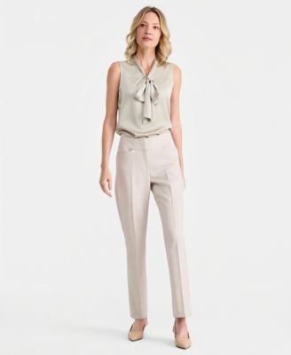 Women's Flat-Front Straight-Leg Pants