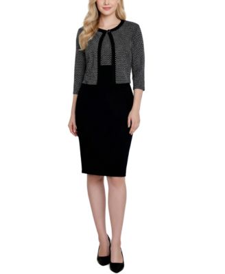 Women's 3/4-Sleeve Jacket and Dress Set