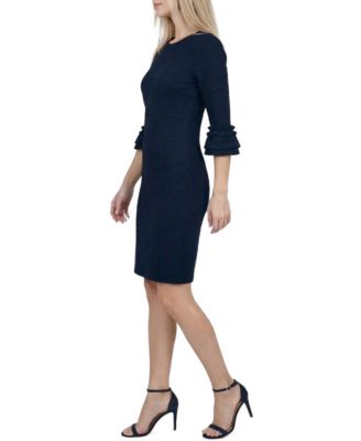 Women's 3/4-Sleeve Textured Knit Dress