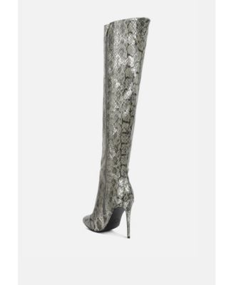 Women's Catalina Snake Print Stiletto Knee Boots