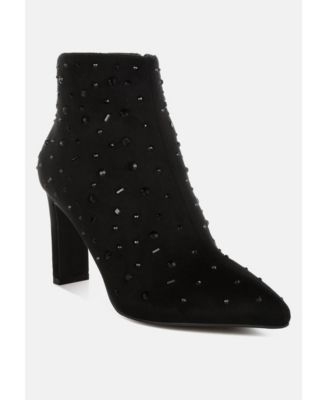 Womens Sakura Diamante Embellished Microfiber Boots