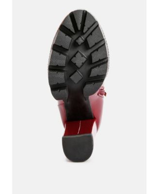 Womens High Key Collared High Heel Ankle Boot