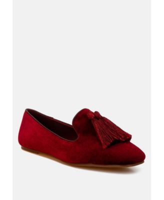 Womens Tromso Iconic Tassel Detail Velvet Loafers
