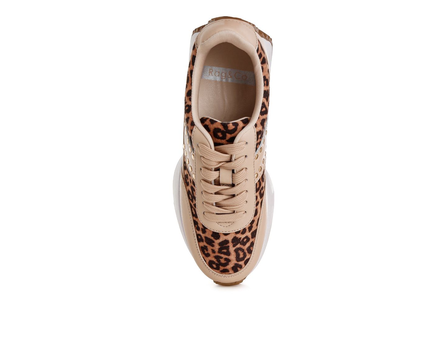 Женские кроссовки Rag & Co Lepark Real Leather Leopard Print, цвет: Светлый бежевый — фото 6