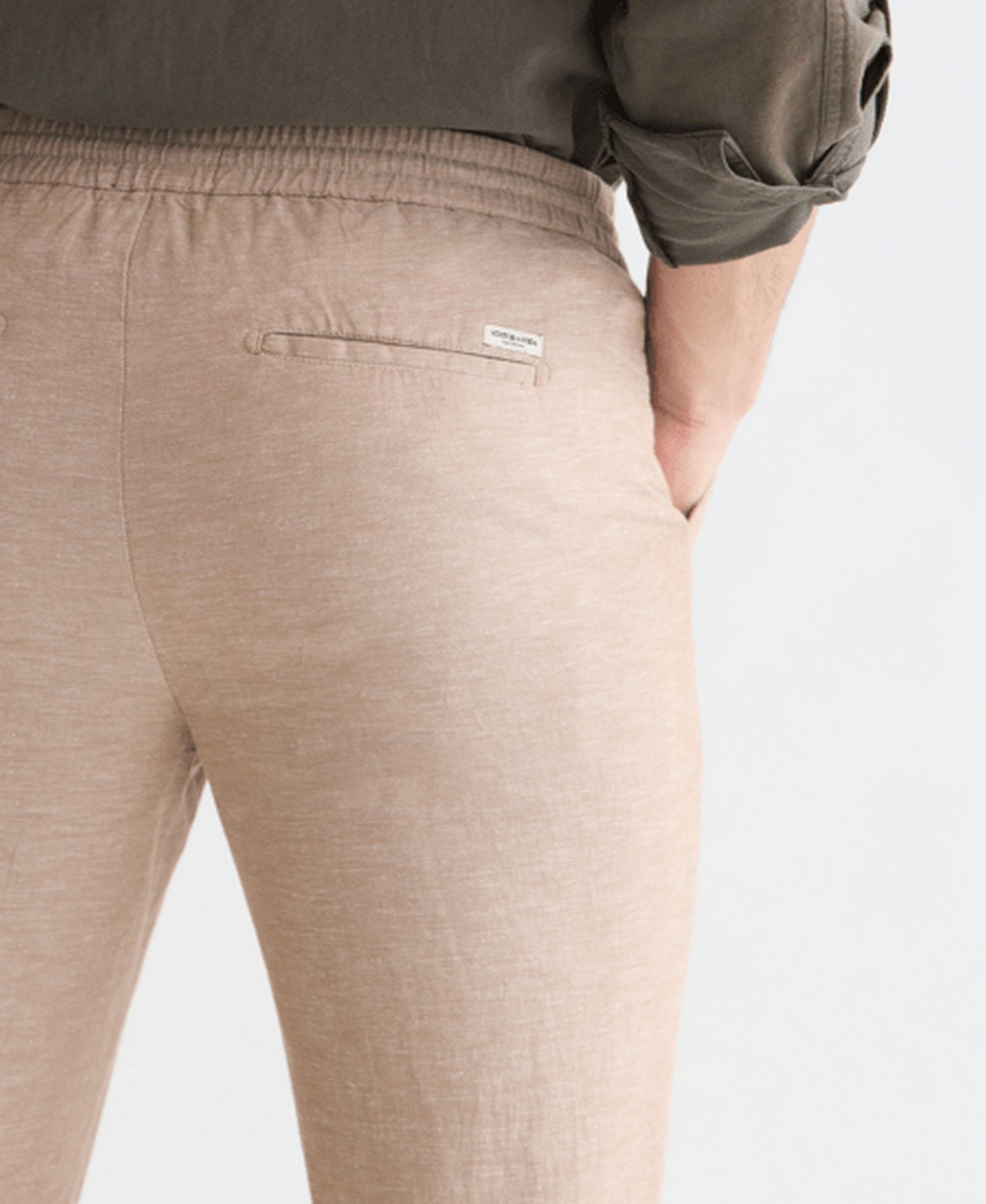 Men's Straight-Fit Cotton-Linen Blend Pants